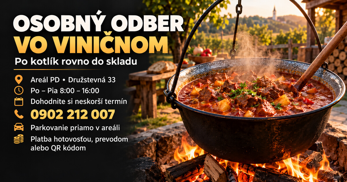 Sklad a osobný odber kotlíkov vo Viničnom