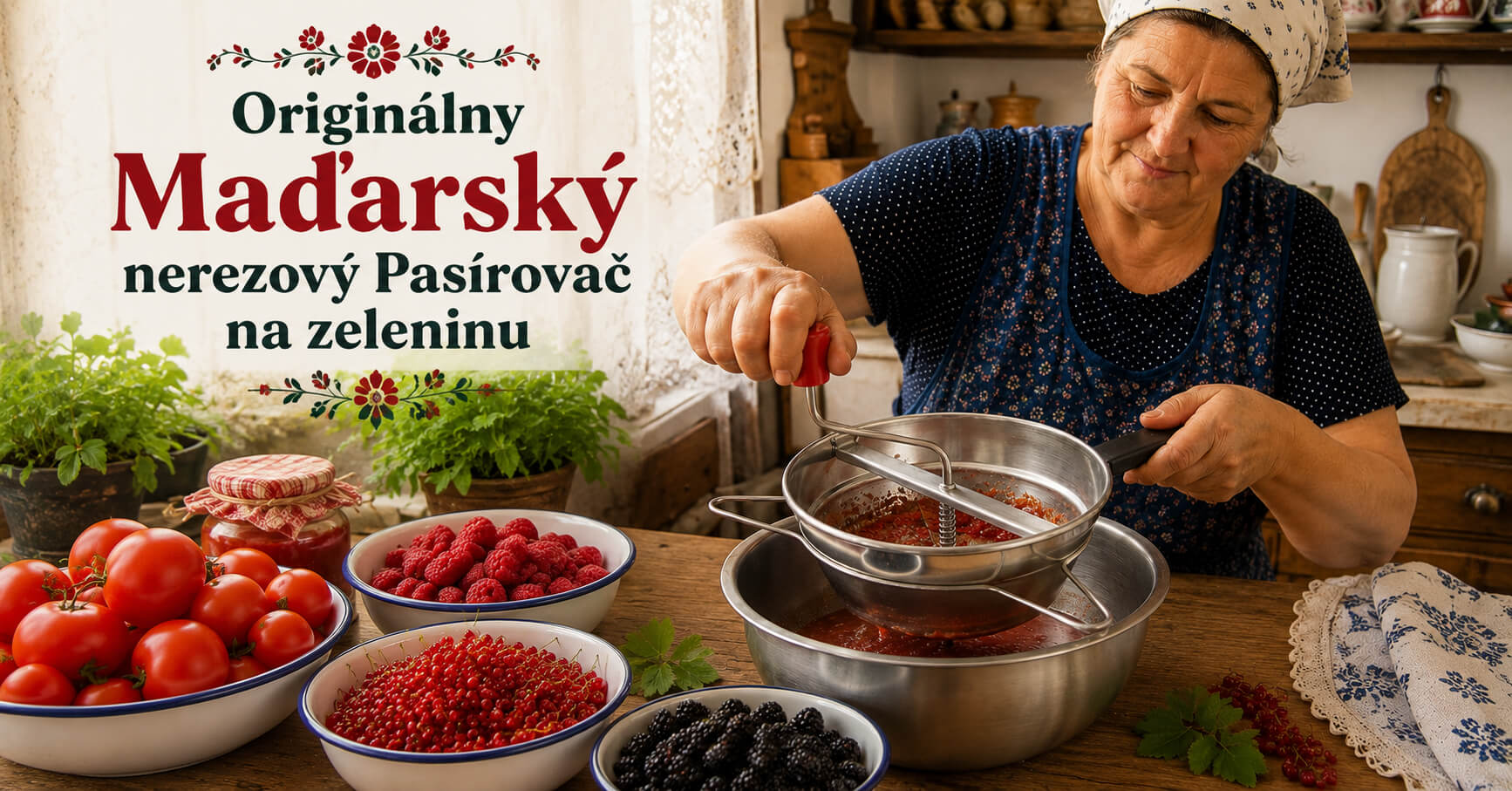 Pasírovač ORIGINAL s 3 nadstavcami: jemné omáčky, pretlaky a ovocné pyré bez zbytočnej námahy