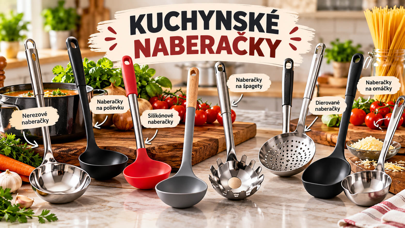 Naberačky a servírovacie náradie do každej kuchyne