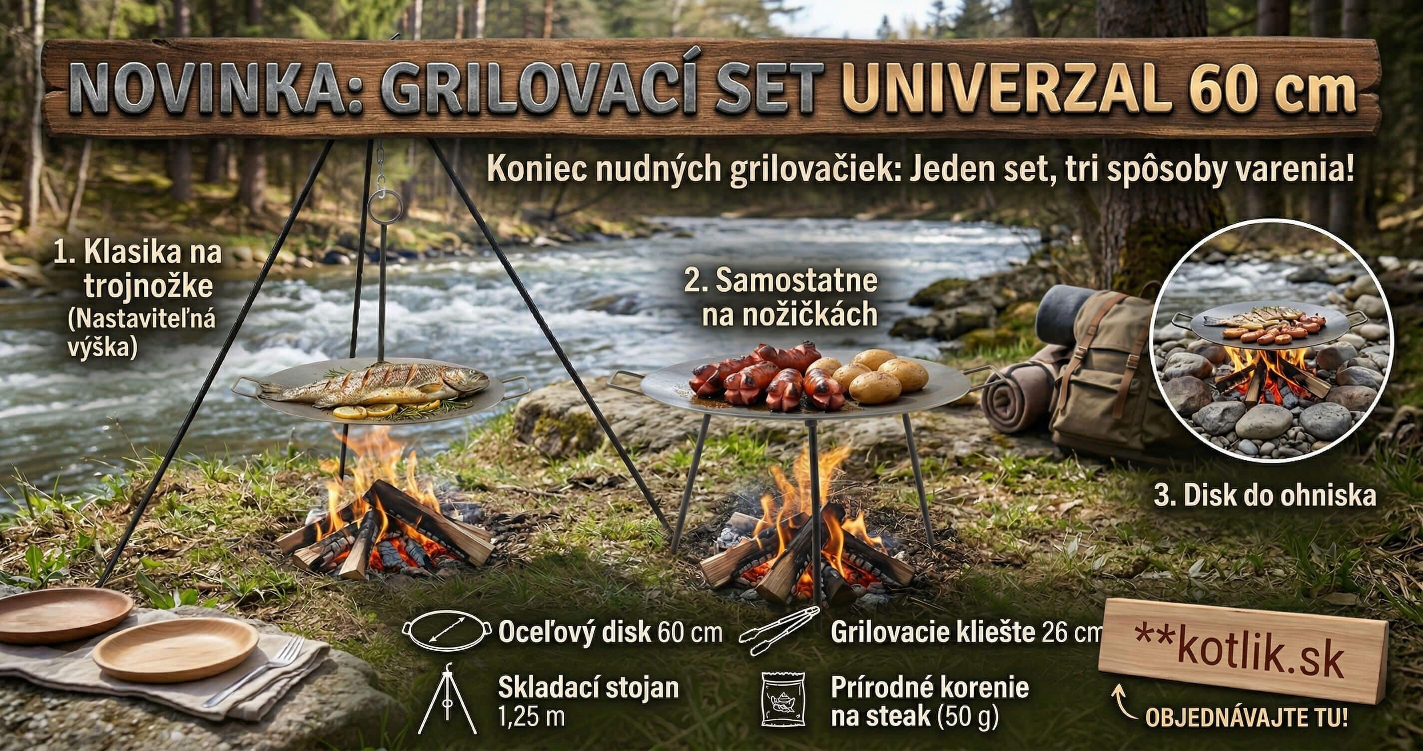 grilovací set UNIVERZAL 60 cm