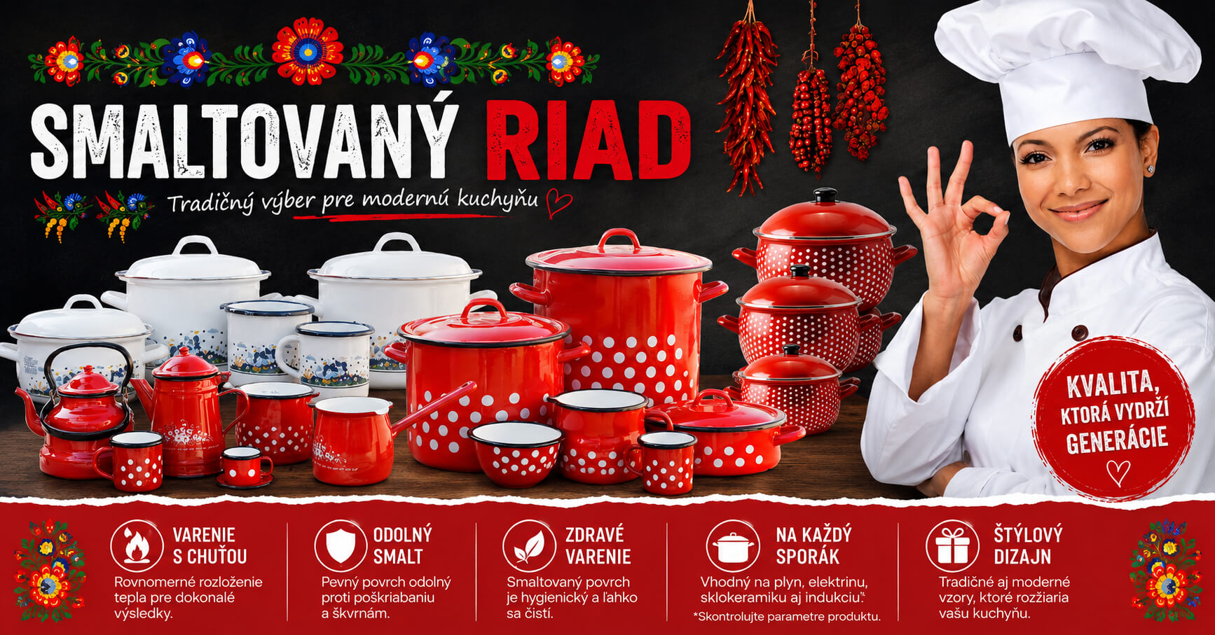 Smaltovaný riad do kuchyne, na chalupu aj záhradu