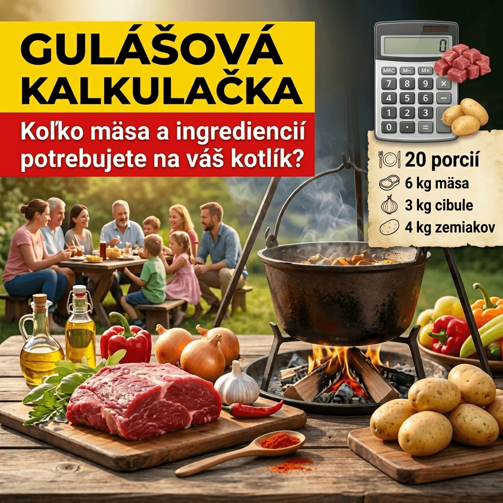 📊Gulášová kalkulačka: Koľko mäsa a ingrediencií potrebujete na váš kotlík?