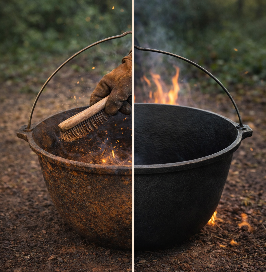 Ako zachrániť hrdzavý liatinový kotlík 