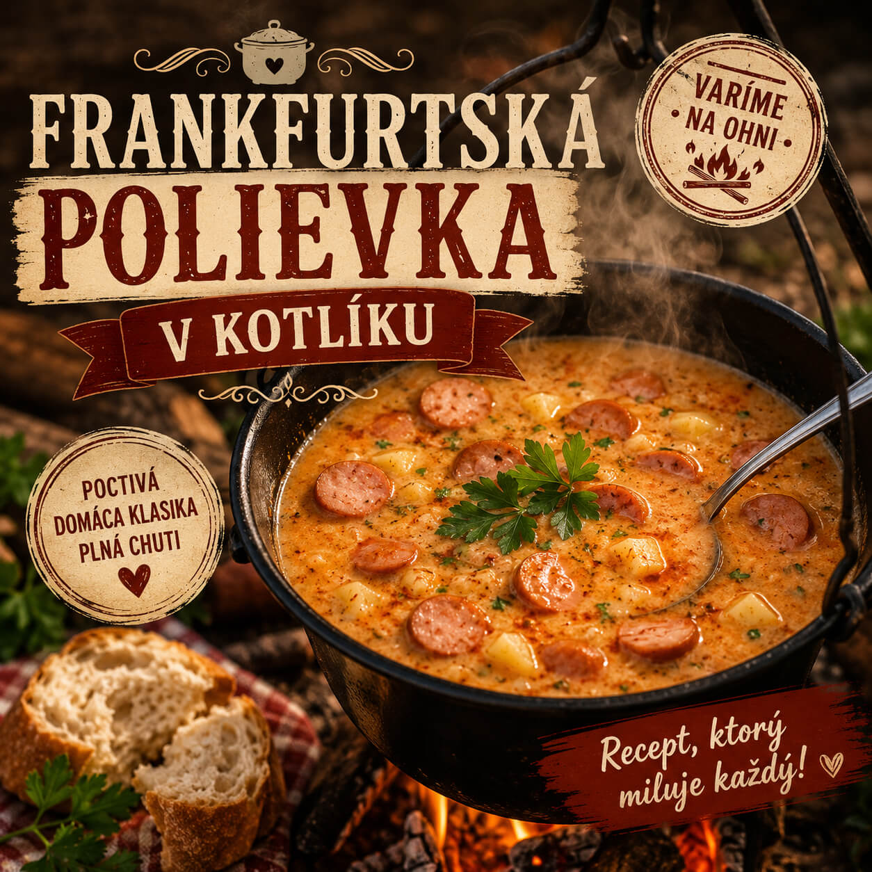 🍲 Frankfurtská polievka v kotlíku – poctivá klasika, ktorá zasýti celú partiu