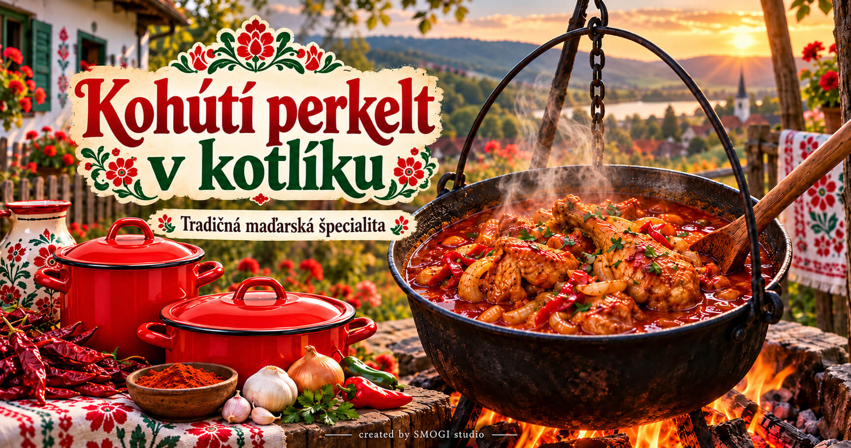 🐓🔥 Kohútí perkelt v kotlíku – tradičný maďarský recept z domáceho kohúta