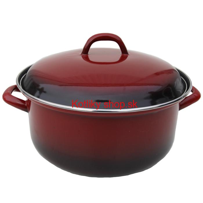 Smaltovaný červený kastról 24 cm