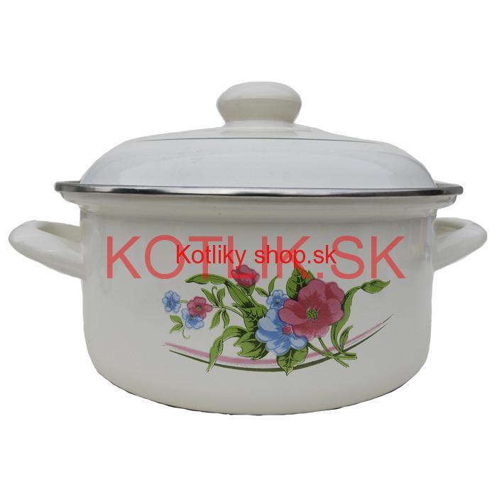 Smaltovaný kastról 24 cm (kvetiny)