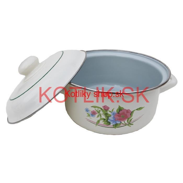 Smaltovaný kastról 24 cm (kvetiny)
