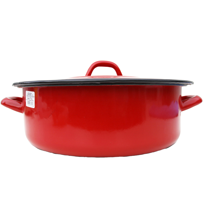 Smaltovaný červený kastról 1 L