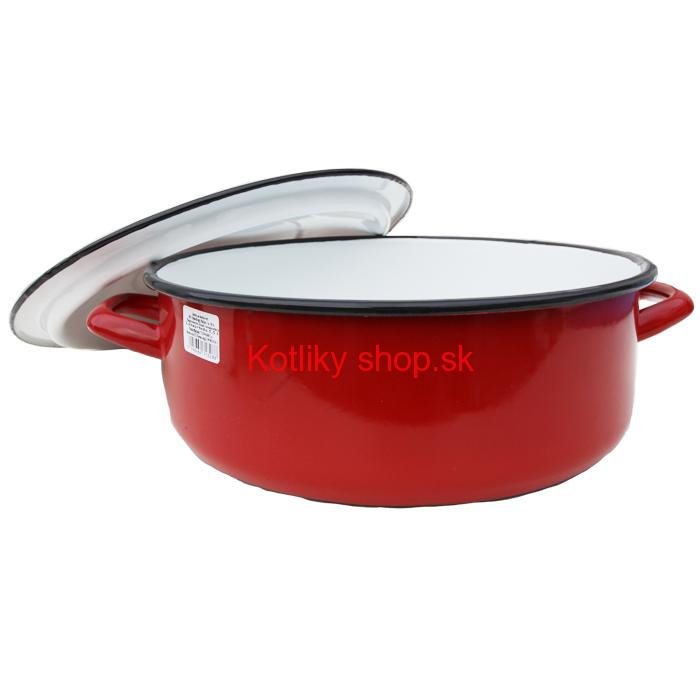 Smaltovaný červený kastról 8 L