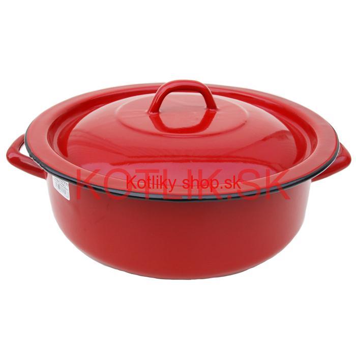 Smaltovaný červený kastról 10 L
