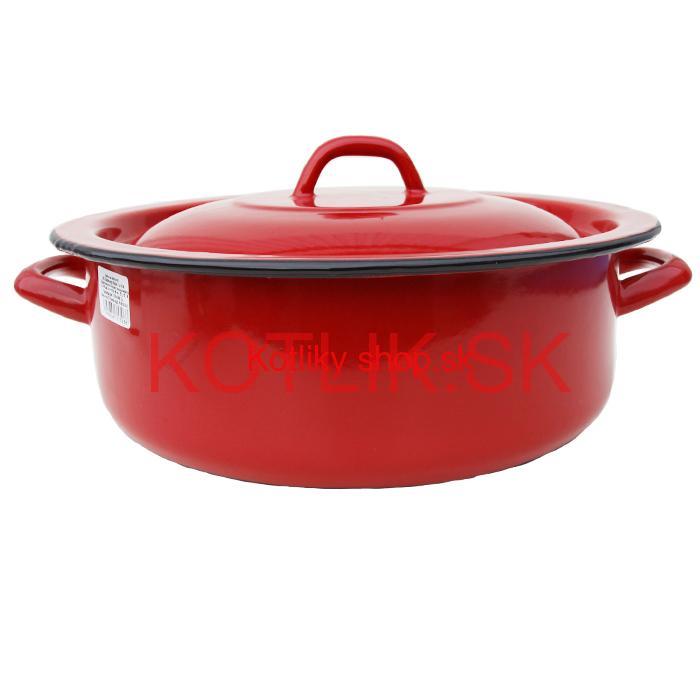 Smaltovaný červený kastról 10 L