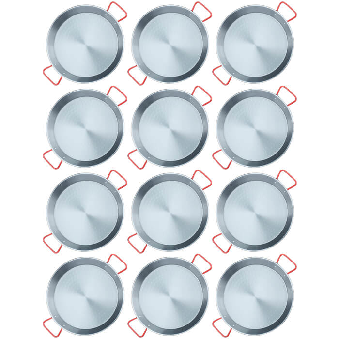 Paella Tapas catering 24 cm – 12 ks oceľových panvic