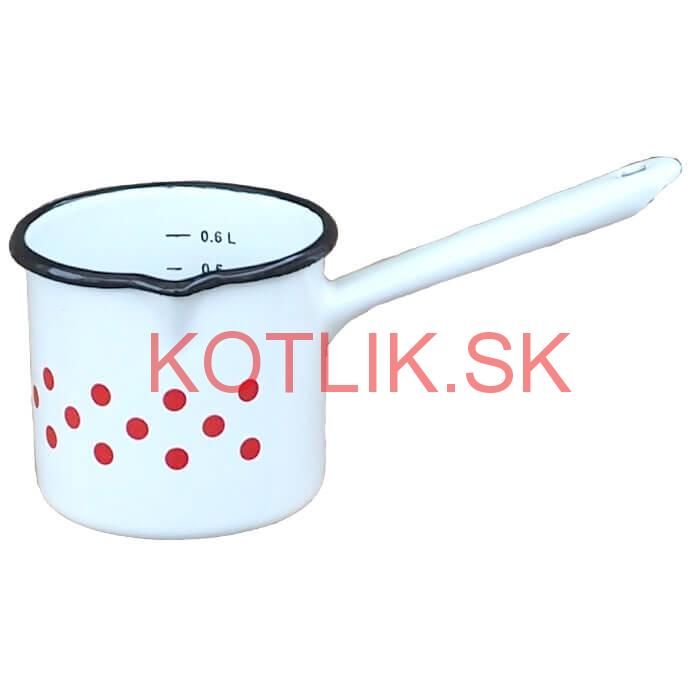 Smaltovaný hrnček s uškom 0,6 L - bodkovaný