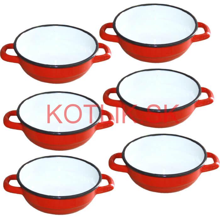 Súprava smaltovaných selských misiek 18 cm 6 ks