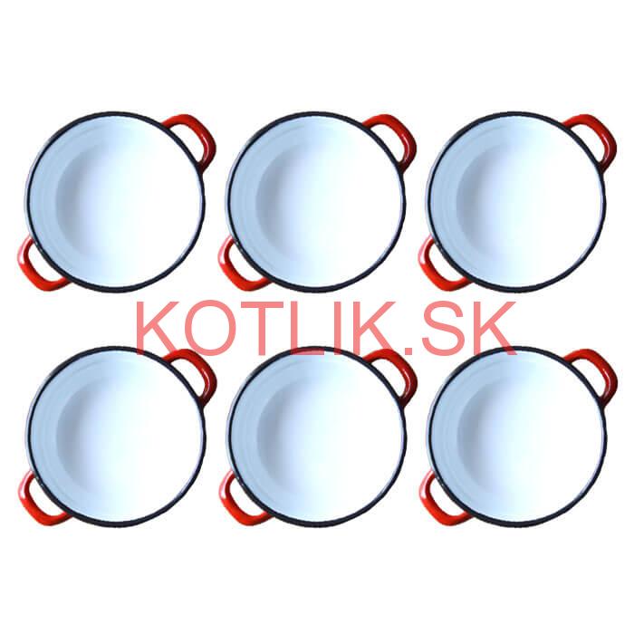 Súprava smaltovaných selských misiek 18 cm 6 ks