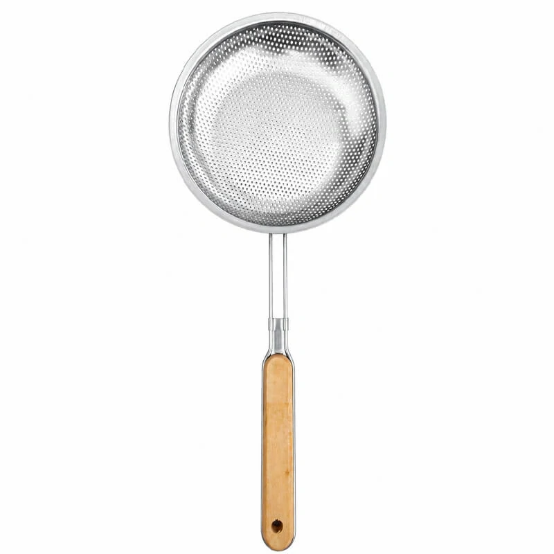 Hliníkové sitko 16 cm s drevenou rúčkou – dĺžka 37,5 cm