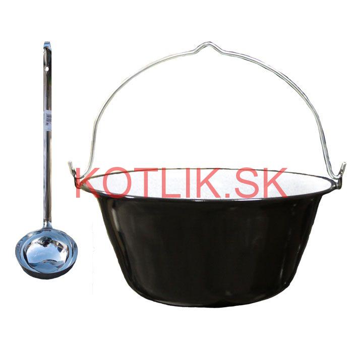 Smaltovaný kotlík 22 L + antikorová naberačka