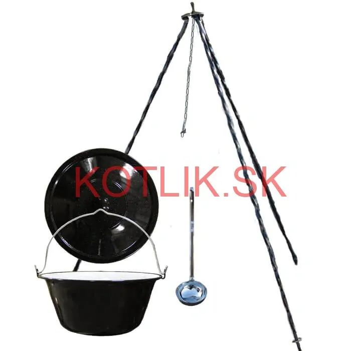 Smaltovaný kotlík 8 L + pokrievka + stojan CLASSIC