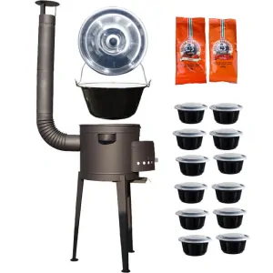 Smaltovaný kotlík 22 L (1,2 mm) + vysoká žiaruvzdorná kotlina (1,5 mm) HODO 42 cm PLUS 600 + misky 12 ks + 2 x korenie na guláš 100 g