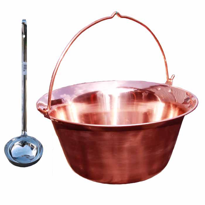 Medený kotlík 20 L + antikórová naberačka