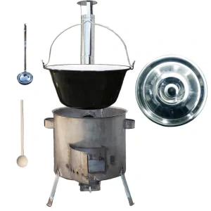 Smaltovaný kotlík 30 L (1,2 mm) + nerezová kotlina 45 cm (1,5 mm) STRONG CLASSIC