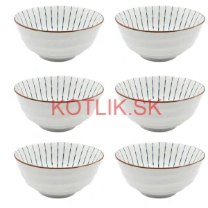 Sada 6 ks veľkých keramických misiek na guláš a polievky, 1 liter
