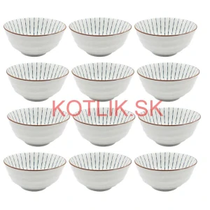 Sada 12 ks veľkých keramických misiek na guláš a polievky, 1 liter
