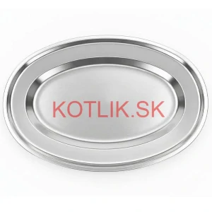 Nerezový oválny podnos (40,5cm) – Odolná servírovacia tácka na mäso aj koláče