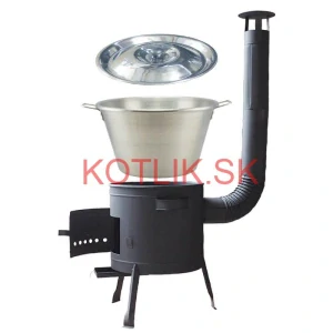 Guláš pre 30–40 ľudí – nerezový kotlíkový set 40 L so žiaruvzdornou kotlinou