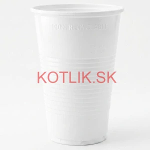 Jednorazový plastový biely pohár na studený nápoj 500 ml 12 ks