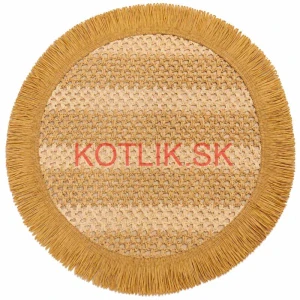 Okrúhla prírodná podložka pod tanier so strapcami 37 cm