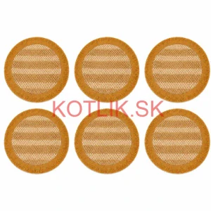 Okrúhle prírodné podložky pod tanier so strapcami 37 cm, 6 ks
