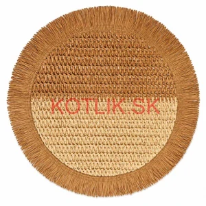 Okrúhla prírodná podložka pod tanier so strapcami 37 cm