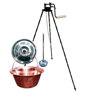 Medený kotlík 14 L (1,2 mm) + pokrievka + stojan s kladkou VAR