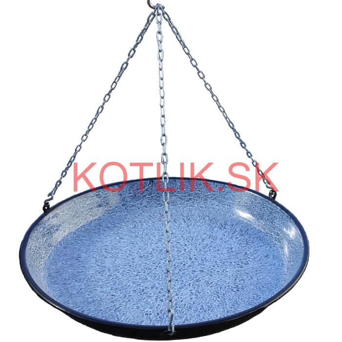 Smaltovaná grilovácia panvica s reťazou 45 cm