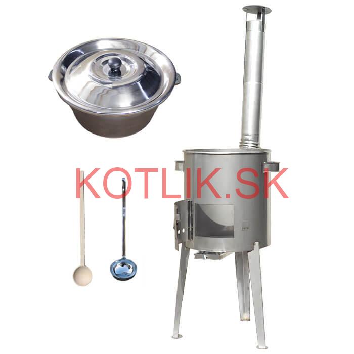 Liatinový kotlík 16 L (0,5 cm) + nerezová kotlina 36 cm LUXUS