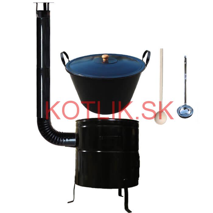 Smaltovaný kotol 80 L + kovová kotlina 58 cm BIG PARTY