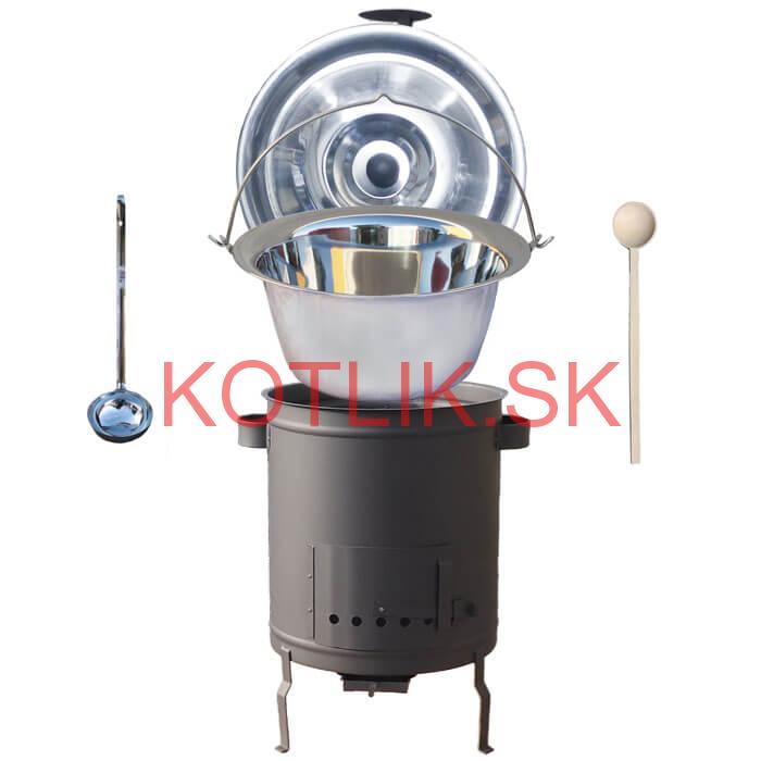 Nerezový kotlík 20 L (1,2 mm) + hrubostenná (1,5 mm) a žiaruvzdorná kotlina 42 PLUS 600