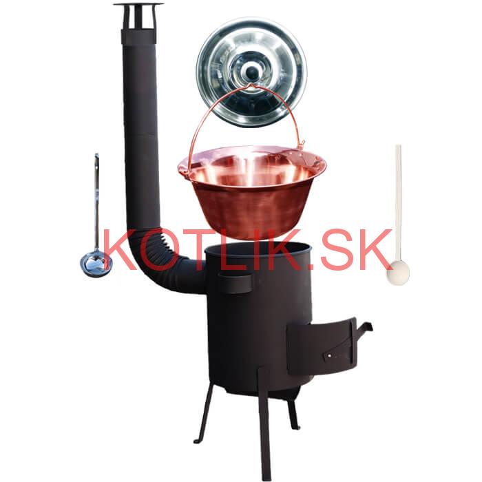 Medený kotlík 30 L (1,2 mm) + žiaruvzdorná kotlina 45 PLUS 600 4 MM