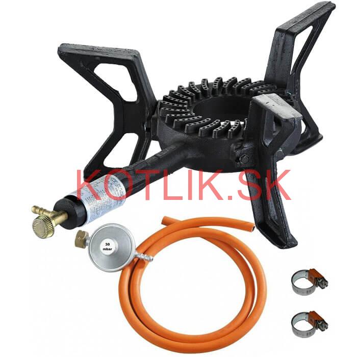 Liatinový plynový varič 8,8 kW 3P Ghisa + pripojovacie príslušenstvo