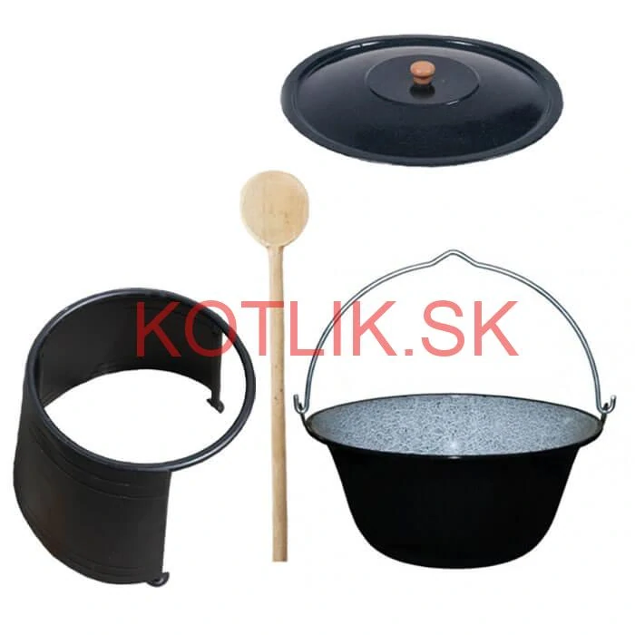 Smaltovaný kotlík 13 L (1,2 mm) + pokrievka + chránič plameňa