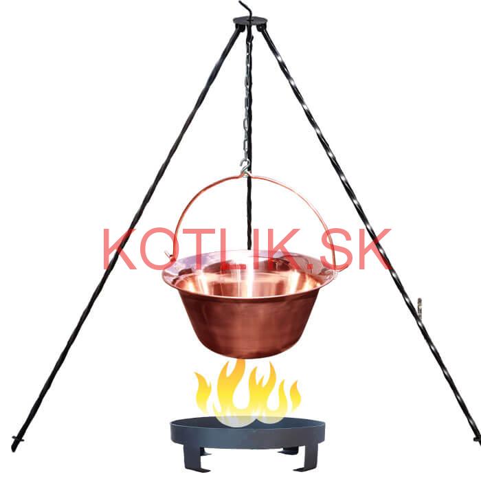 Medený kotlík 20 L (1,2 mm) + trojnožka 1,2 m + ohnisko 36 cm