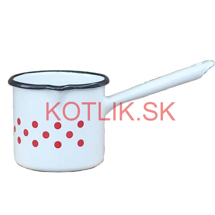 Smaltovaný hrnček s rúčkou 0,6 L - bodkovaný