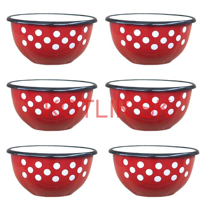 Súprava smaltovaných misiek 18 cm 6 ks