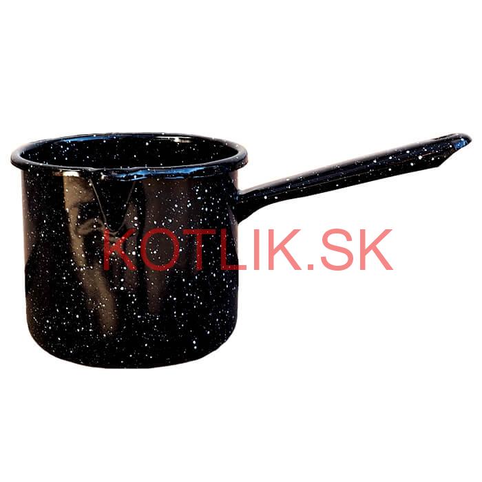 Smaltovaný hrnček s rúčkou 1 L - Čierny
