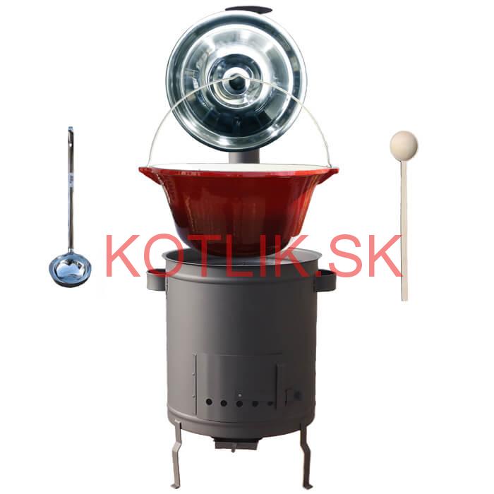 Liatinový kotlík 16 L + hrubostenná (1,5 mm) žiaruvzdorná kotlina 36 PLUS 600