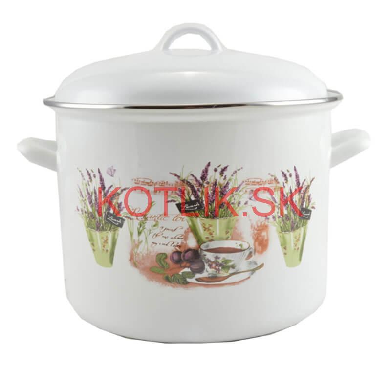 Smaltovaný hrniec s pokrievkou 2 L levanduľa