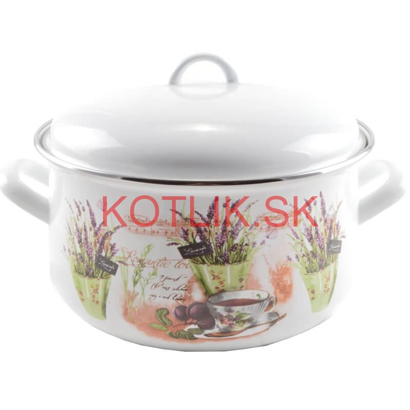 Smaltovaný kastról s pokrievkou 4,8 L levanduľa