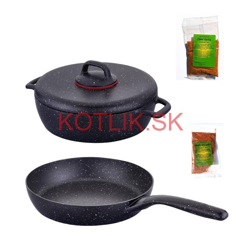 Hrniec s pokrievkou + panvica + korenie Classic Plus Volkanit